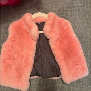 Kids Pink Real Fur Vest